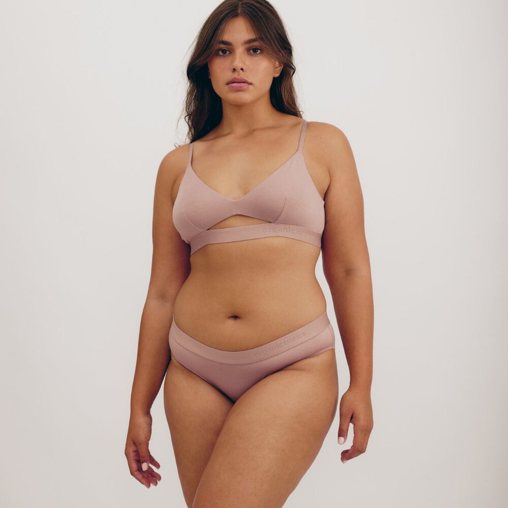 Organic Basics Soft Touch Brief, Size L in Dusty Rose